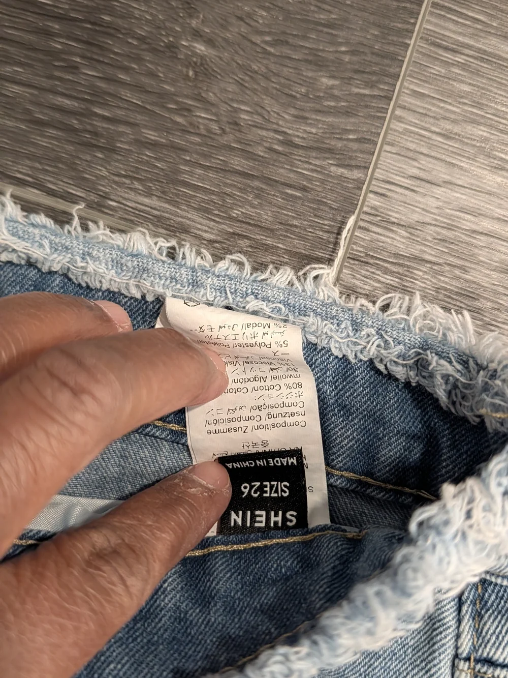Light Blue Star Appliqué Denim Shorts